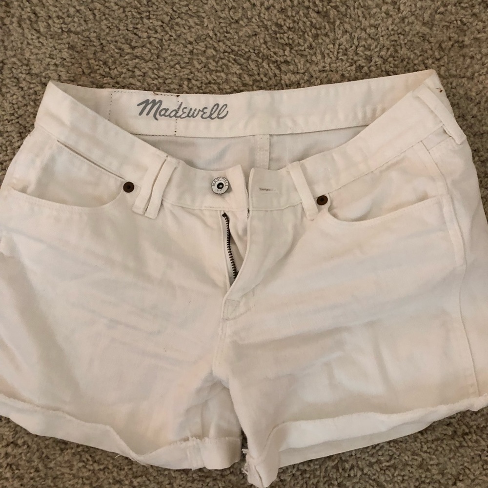 Madewell white denim shorts